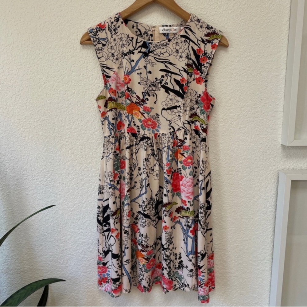 ModCloth Floral Sleeveless Mini Dress